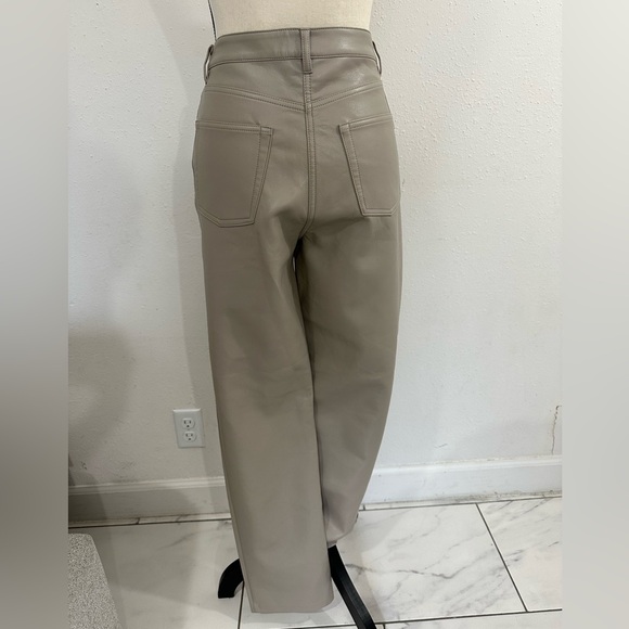 Aritzia Wilfred The Melina Leather Pants NWT Size 6 Light Taupe - Picture 3 of 3